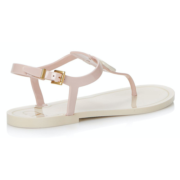 Valentino Rockstud Pink V Logo PVC Thong Rubber Jelly Ankle Strap Flat Sandal 41 - Picture 10 of 11